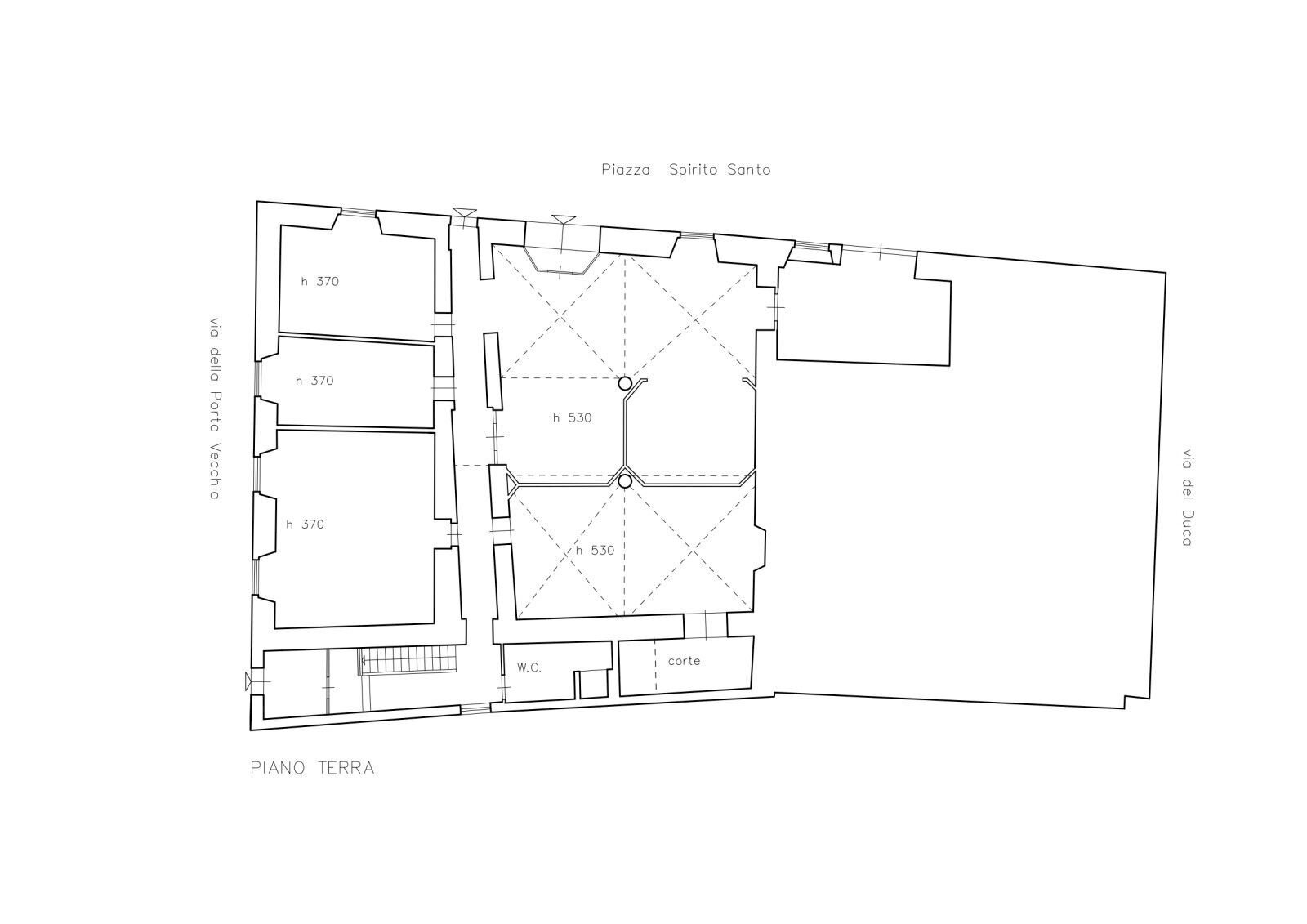 Shop piazzetta Spirito Santo, Pistoia - floor plans 1