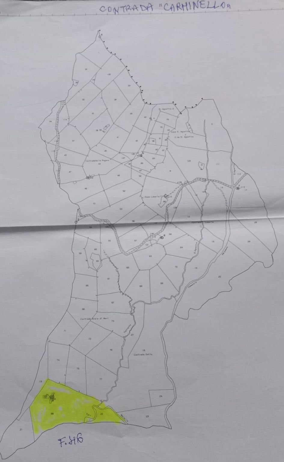 Terreno agricolo Contrade Carminello e Catena, Calascibetta - planimetria 1