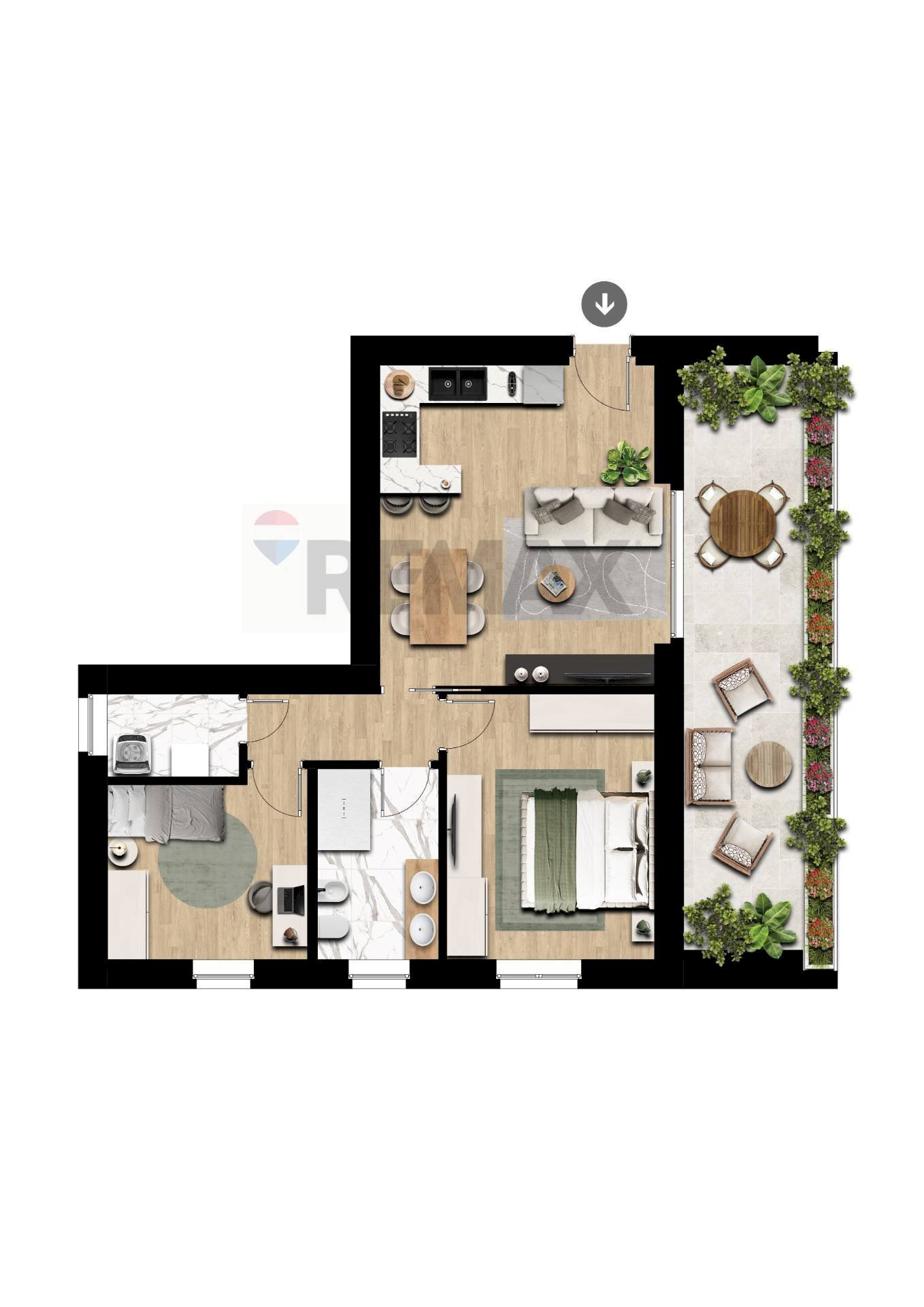 Pianta 2D - Trilocale Castelcovati - planimetria 1