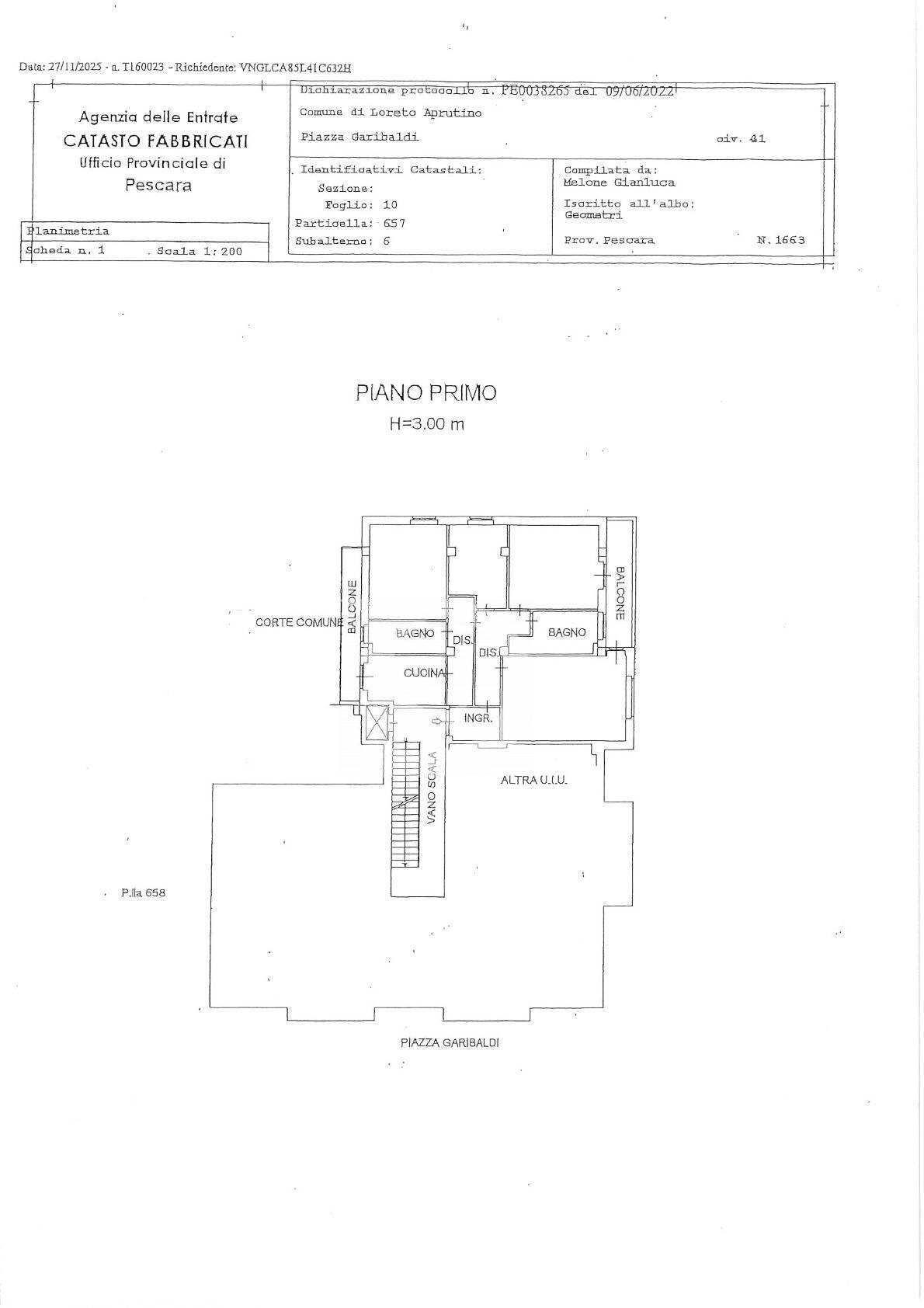 Foto 23 - Quadrilocale Piazza Garibaldi, Loreto Aprutino - planimetria 1