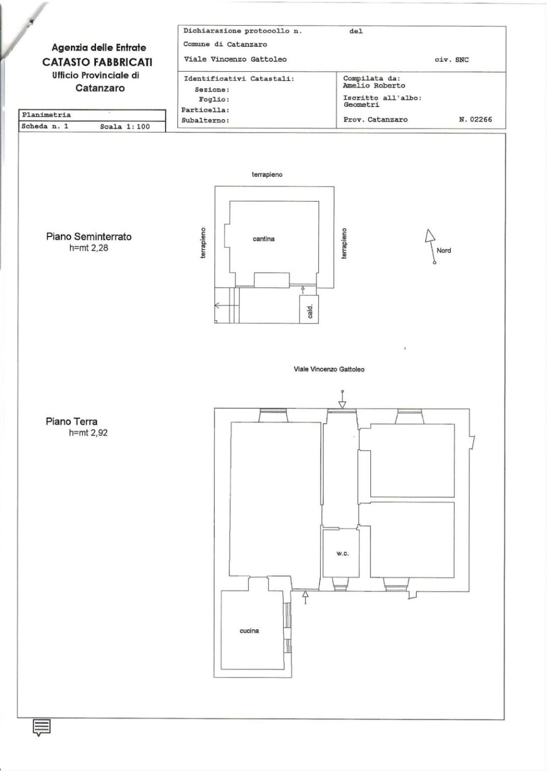 Villa viale Vincenzo Gattoleo, 127, Catanzaro - planimetria 1