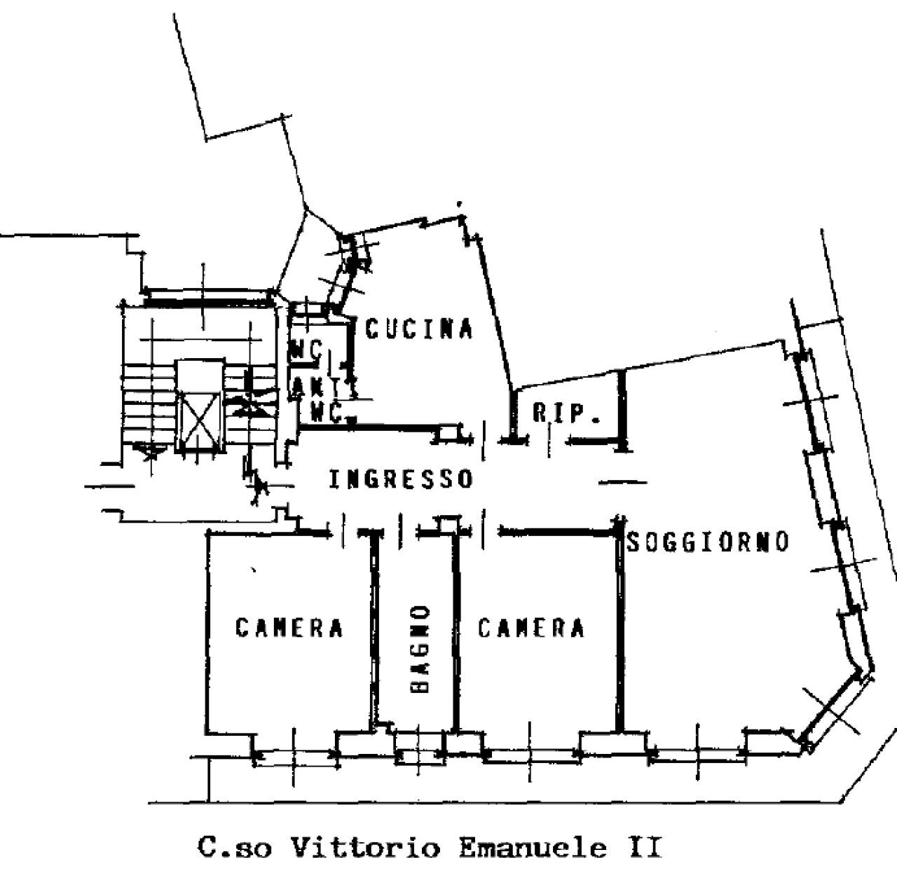 Quadrilocale corso Vittorio Emanuele II, 200, Torino (zona Campidoglio) - planimetria 1
