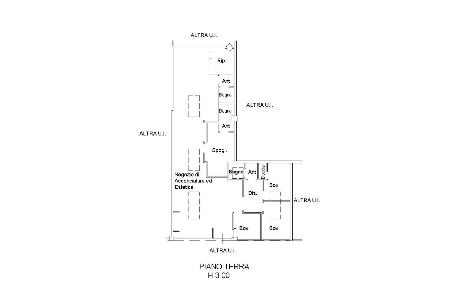 Negozio via Amilcare Ponchielli, 23, Bologna (zona Savena) - planimetria 1