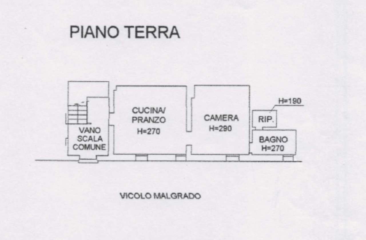 planimetria - Bilocale vicolo Malgrado, Bologna (zona Centro Storico) - planimetria 1