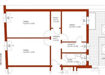 planimetria - Trilocale via Fontanina, Bologna (zona Centro Storico) - foto 26