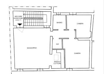 planimetria - Trilocale via Rialto, Bologna (zona Centro Storico) - foto 28