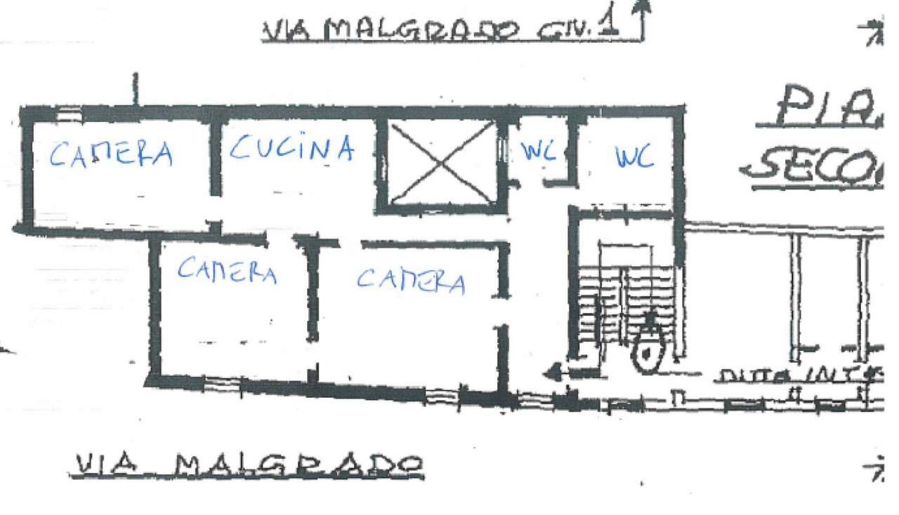 planimetria - Quadrilocale vicolo Malgrado, Bologna (zona Centro Storico) - planimetria 1