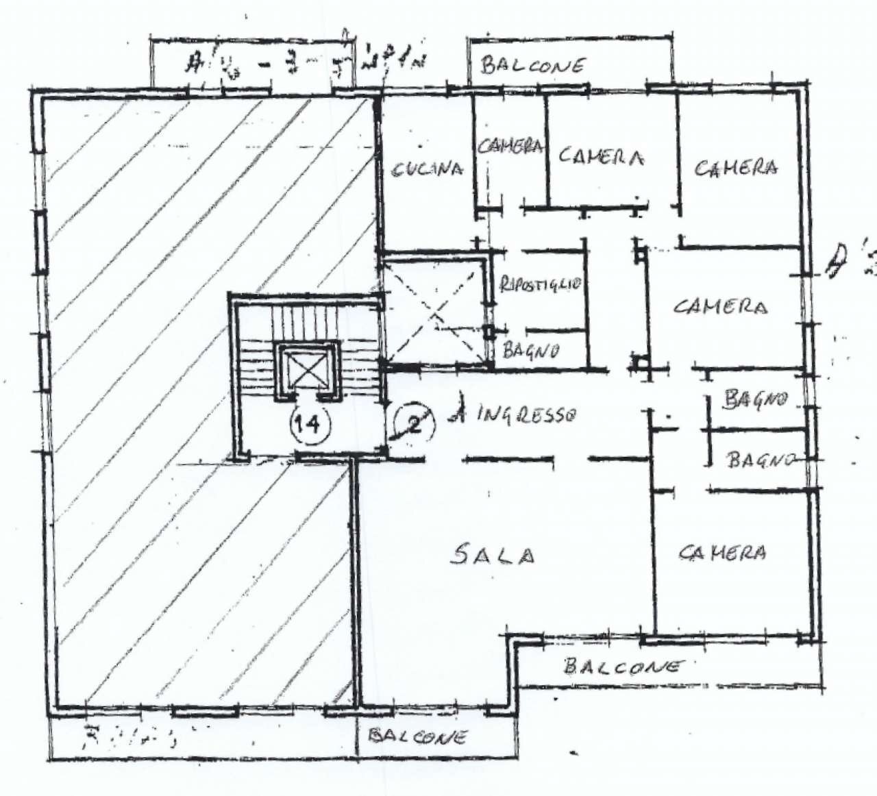 planimetria appartamento - Appartamento via Bellacosta, Bologna (zona Colli) - planimetria 1