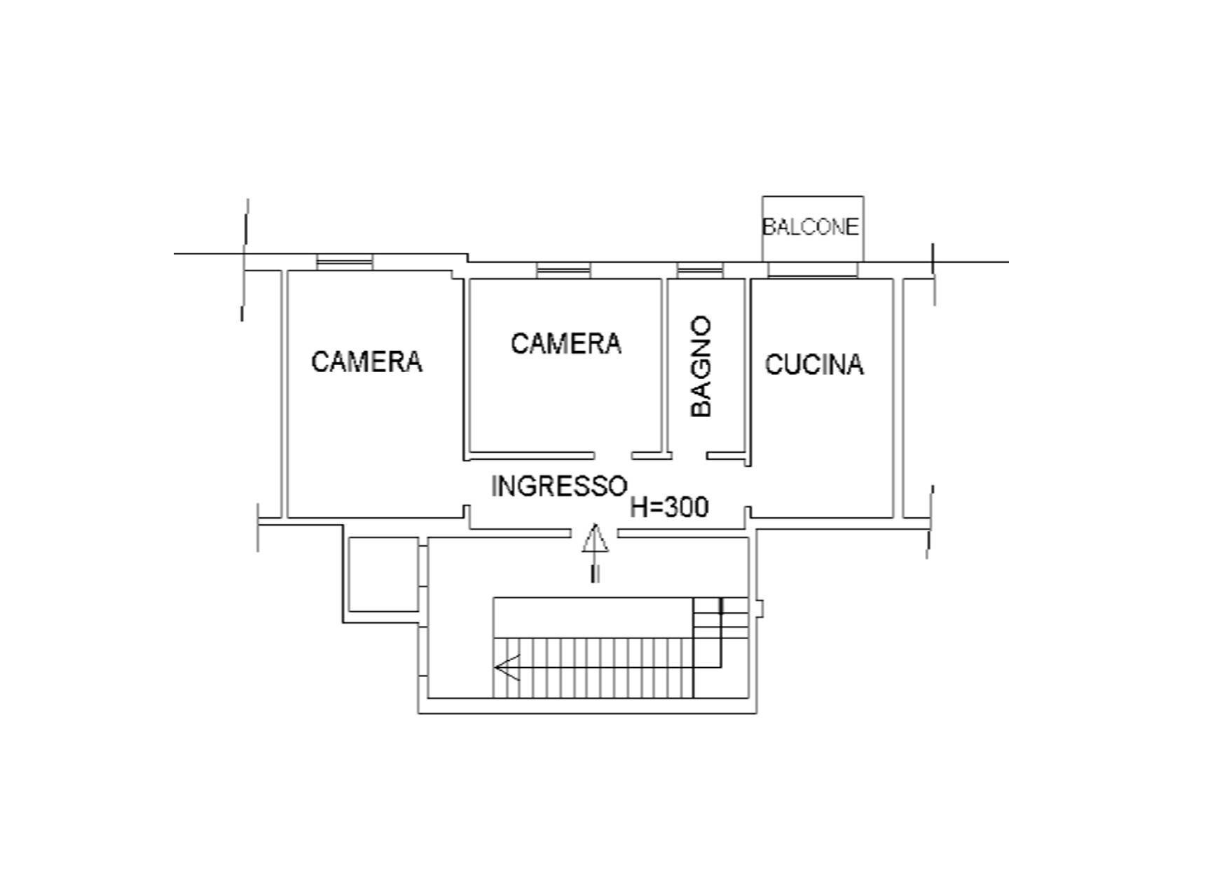 Trilocale via Pasubio, Bologna (zona Saffi) - planimetria 1