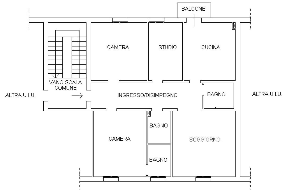 Appartamento via Giuseppe Crespi, Bologna (zona Bolognina) - planimetria 1