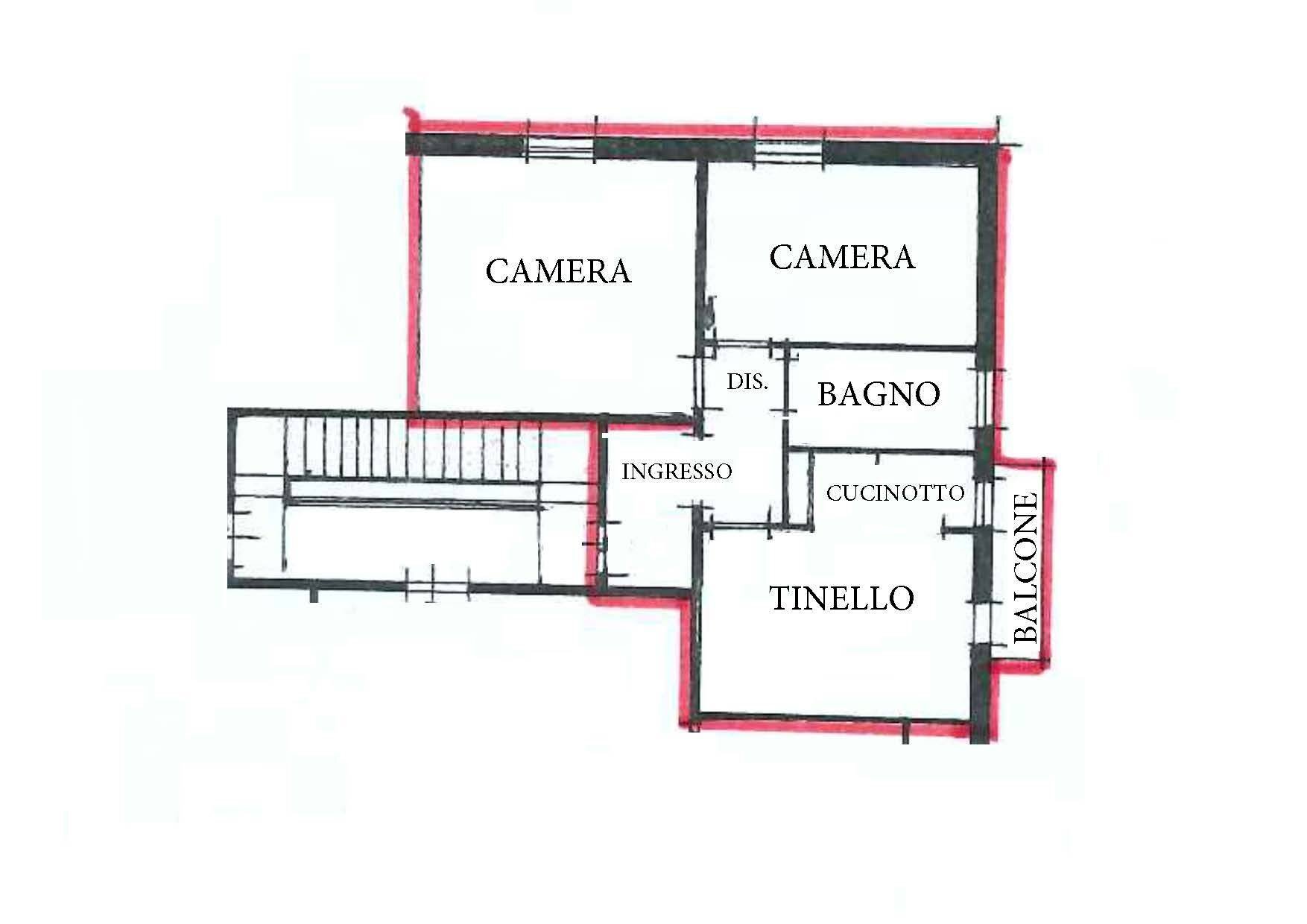 Trilocale via Luca Signorelli, Bologna (zona Mazzini) - planimetria 1
