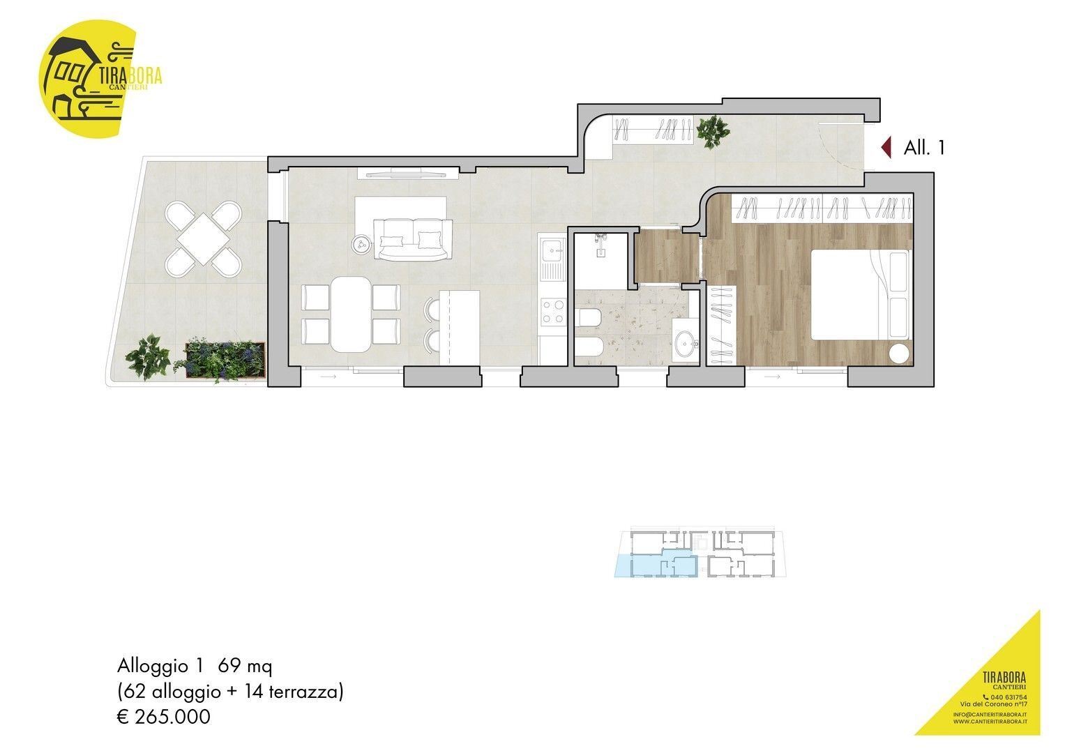 Two-room apartment Frazione Villaggio del Pescatore, 34, Duino-Aurisina - floor plans 1