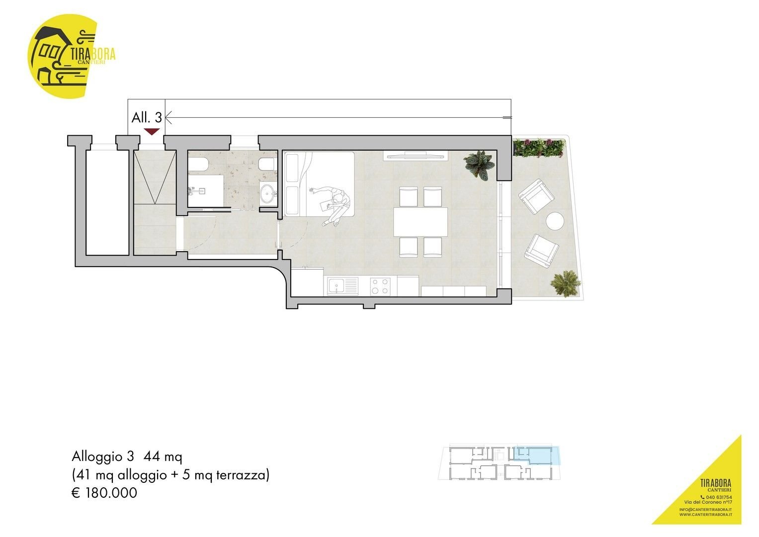 One-room apartment Frazione Villaggio del Pescatore, 34, Duino-Aurisina - floor plans 1