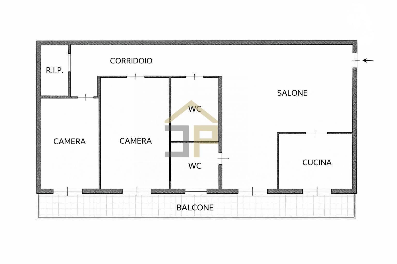 Foto 23 - Quadrilocale Via Del Merlo
 
17, Partinico - planimetria 1