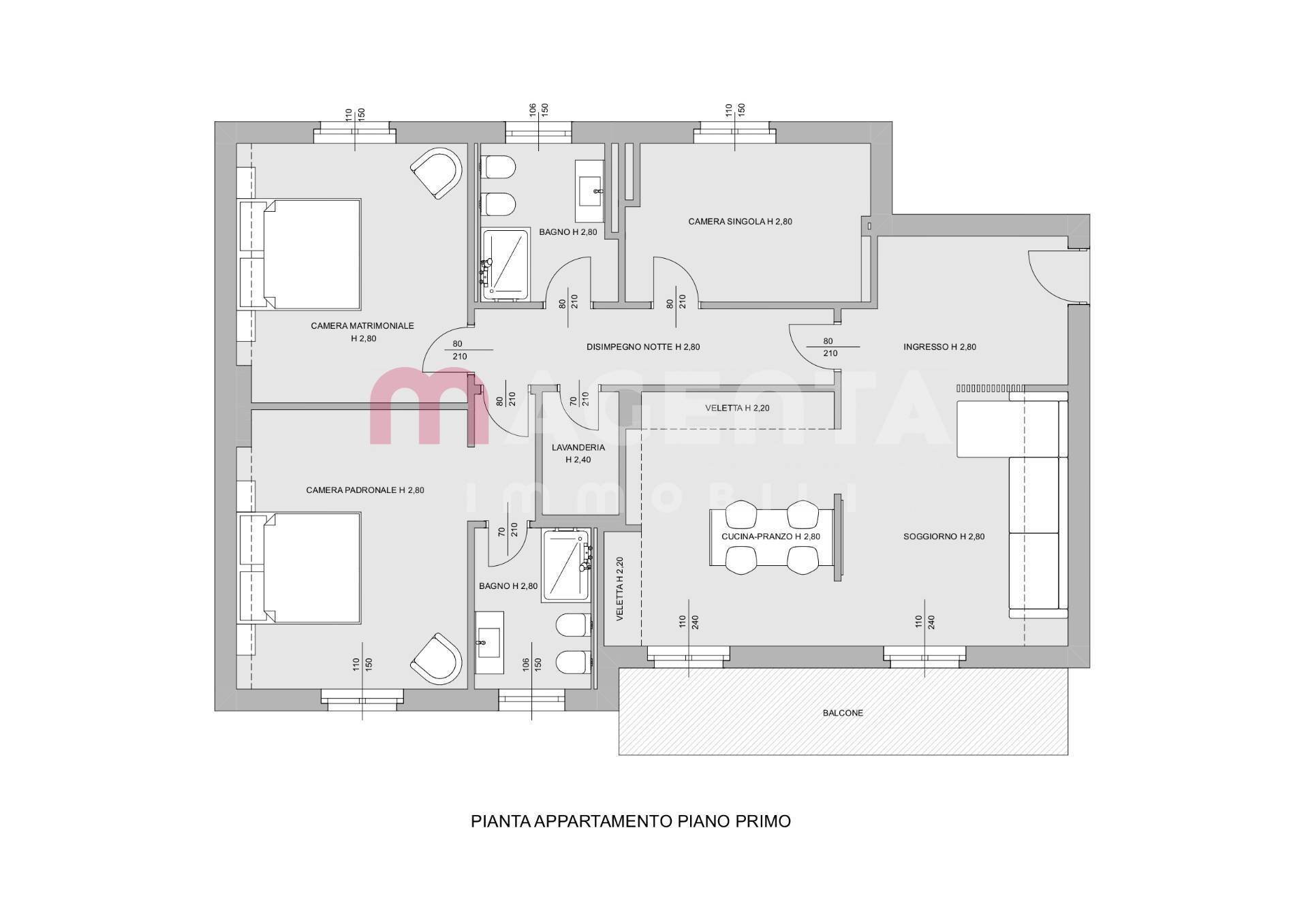 Foto 44 - Four-room apartment LUNGO LAGO CESARE BATTISTI
 
41, Desenzano del Garda - floor plans 1