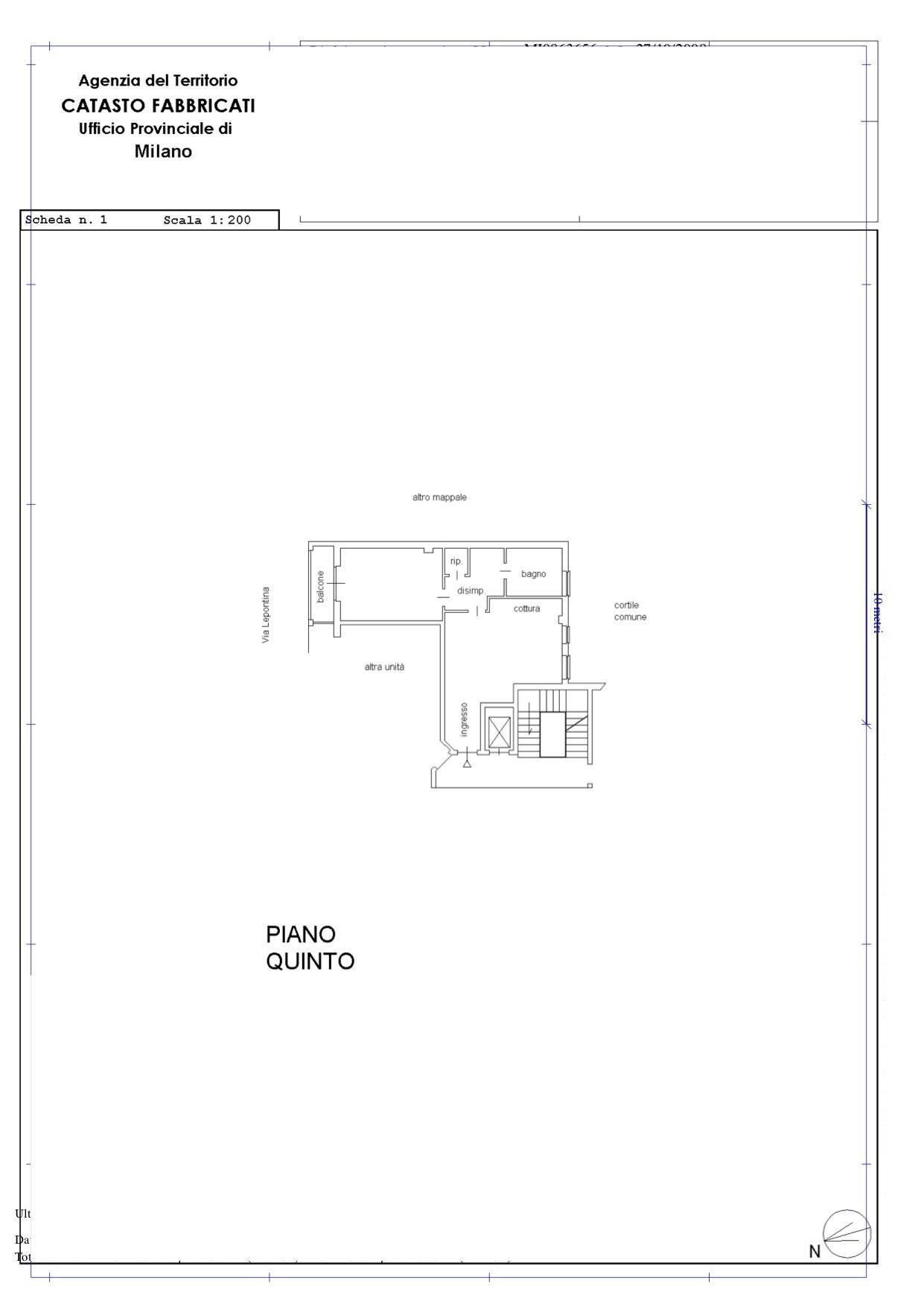 Foto 24 - Bilocale Via Lepontina, Milano - planimetria 1