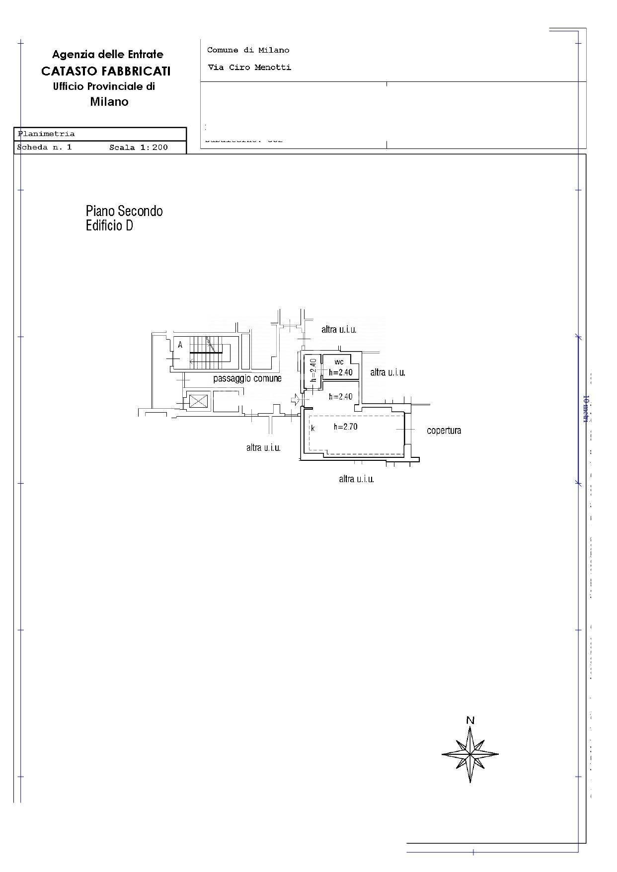 Foto 29 - Monolocale Via Ciro Menotti, Milano - planimetria 1