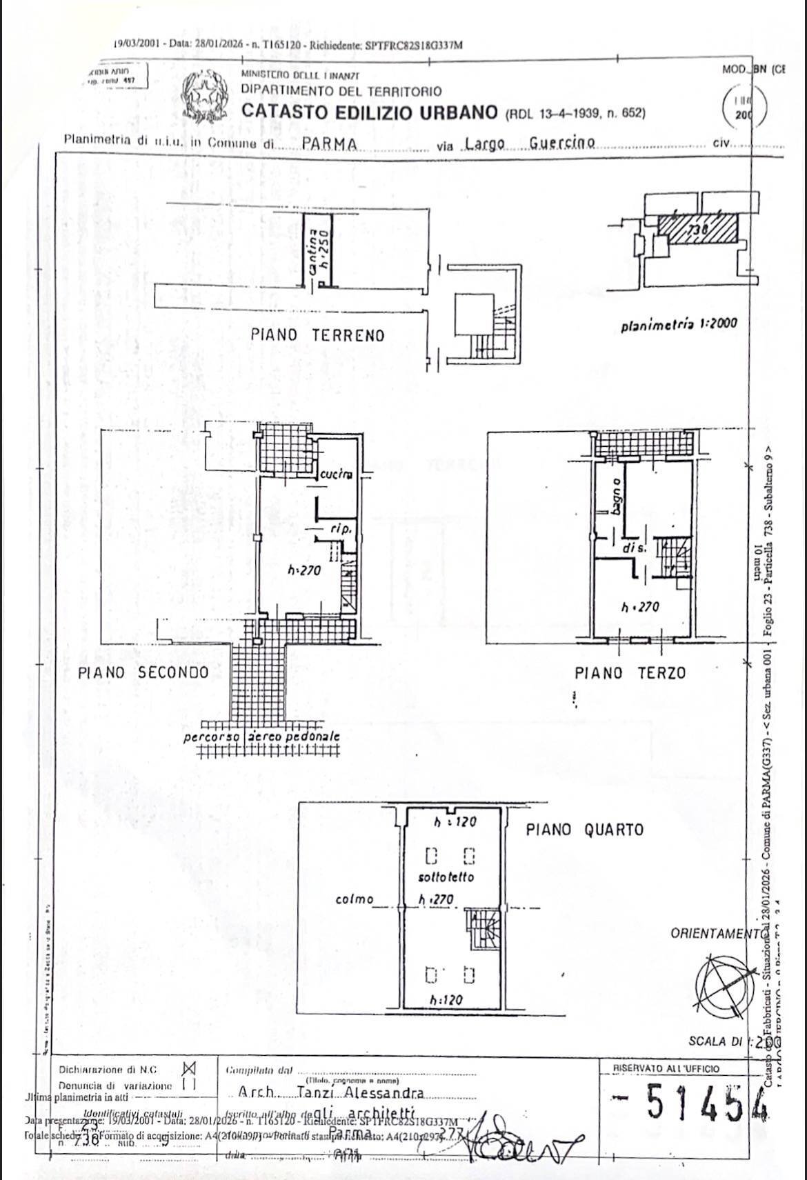 Foto 55 - Villa a Schiera Largo Guercino, Parma - planimetria 1