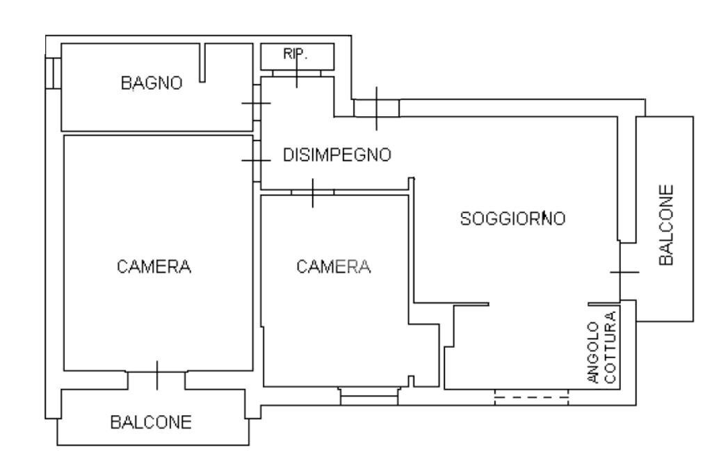 Trilocale Via Filippo Turati, Zola Predosa - planimetria 1