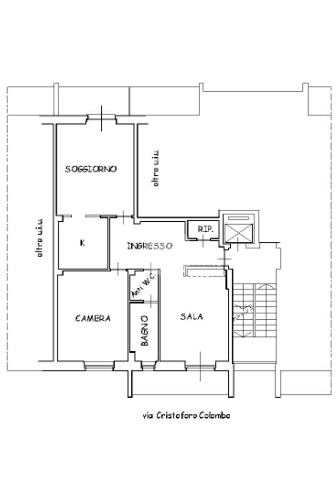 Trilocale Via Colombo, Piossasco - planimetria 1