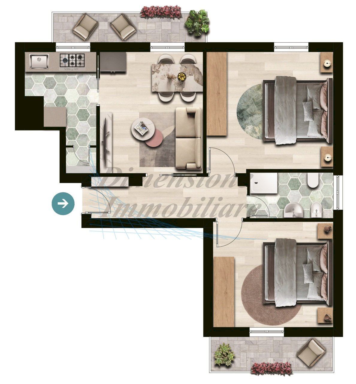 Planimetria.jpg - Trilocale Via dei Mille, Rosignano Marittimo - planimetria 1