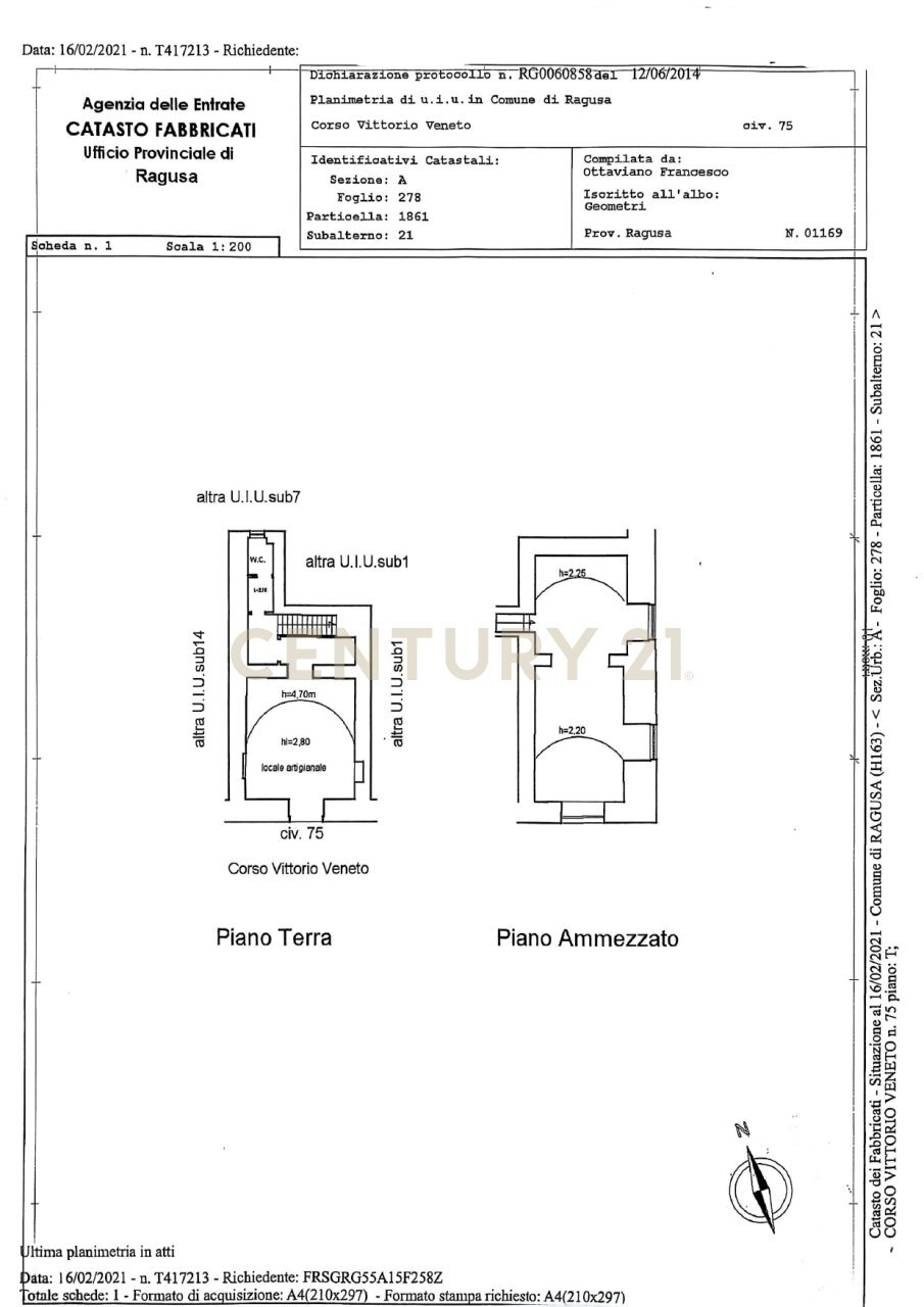 planimetria _page-0001.jpg - Locale Commerciale Corso Vittorio Veneto 75, Ragusa - planimetria 1