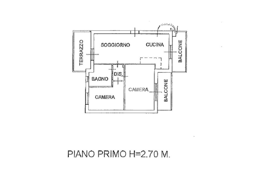 Three-room apartment Via Uso, Santarcangelo di Romagna - floor plans 1