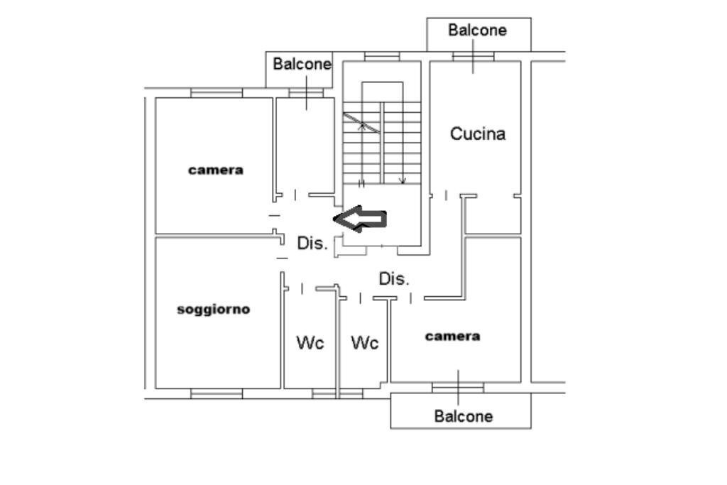 Four-room apartment Via Aspromonte, Rozzano - floor plans 1