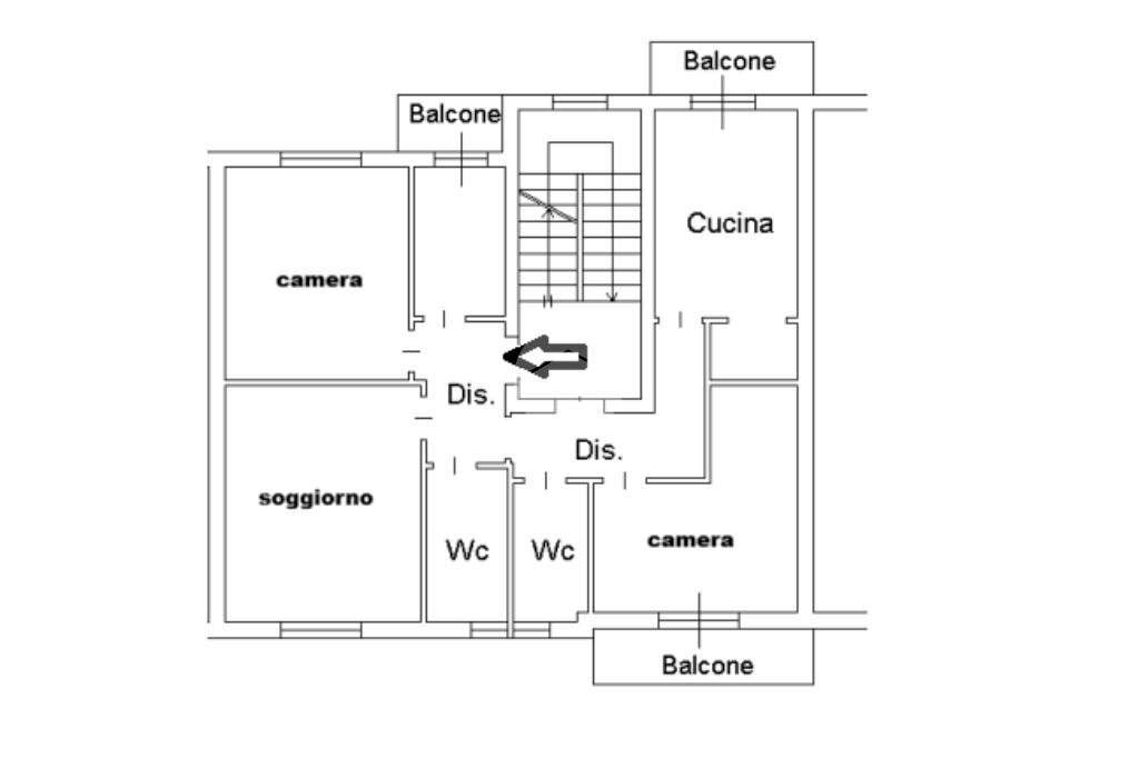 Four-room apartment Via Aspromonte, Rozzano - floor plans 1