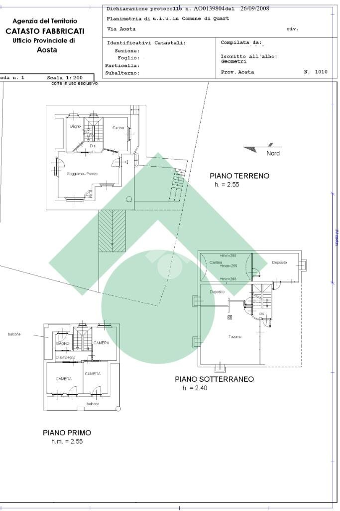 Villa Via Aosta, Quart - floor plans 1