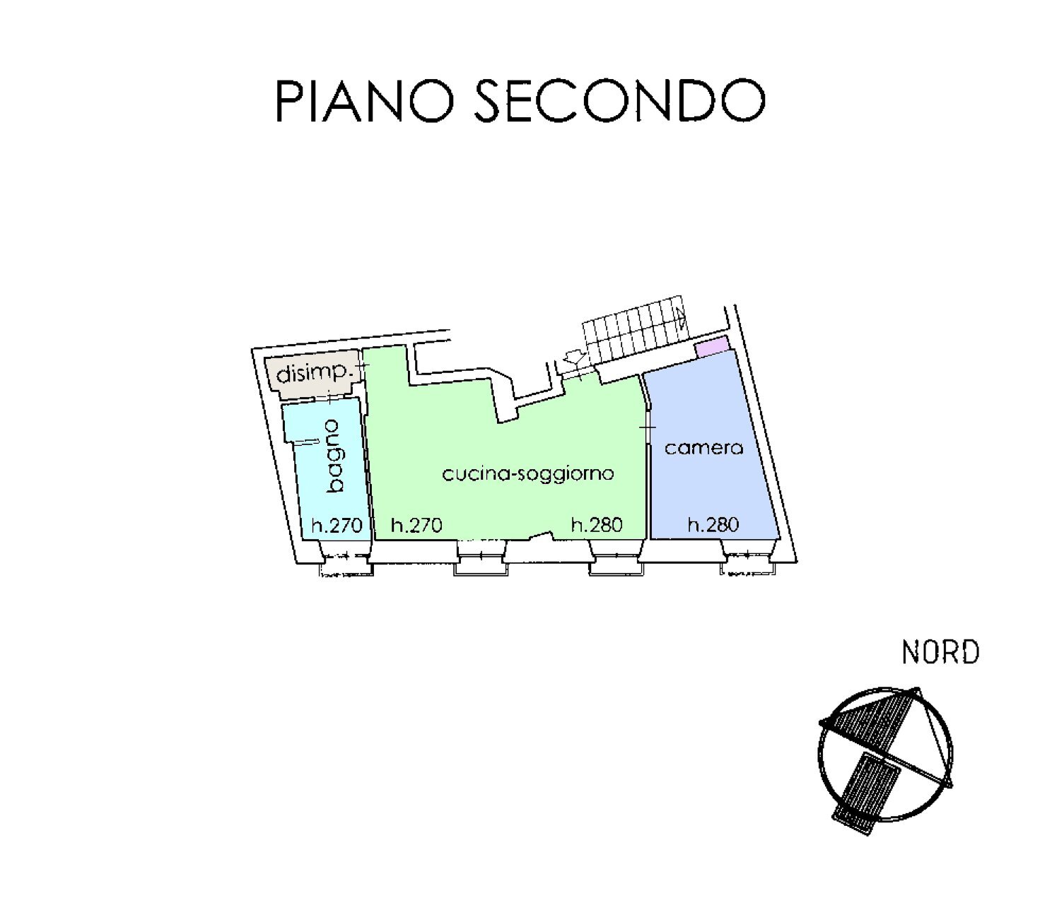 Planimetria - Two-room apartment Corso Vittorio Alfieri, 79, Asti - floor plans 1