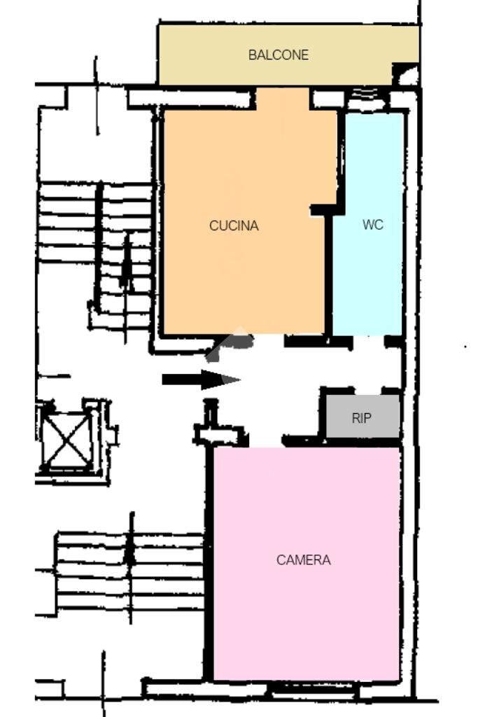 Bilocale Via Sostegno, Torino (zona Parella) - planimetria 1