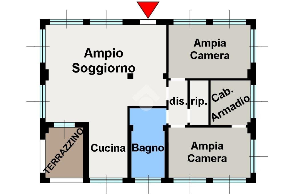 Three-room apartment Via Berlinguer, Carugate - floor plans 1
