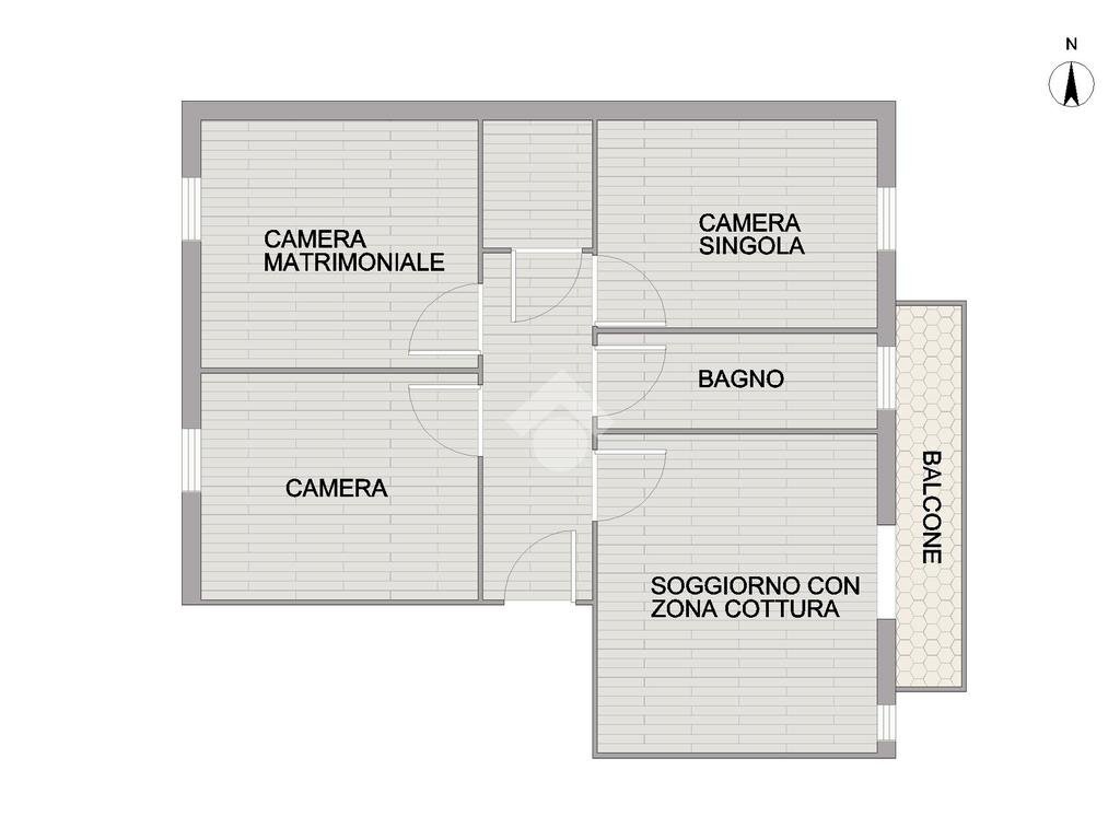 Trilocale Via Giuseppe Cadolini, Ferrara - planimetria 1