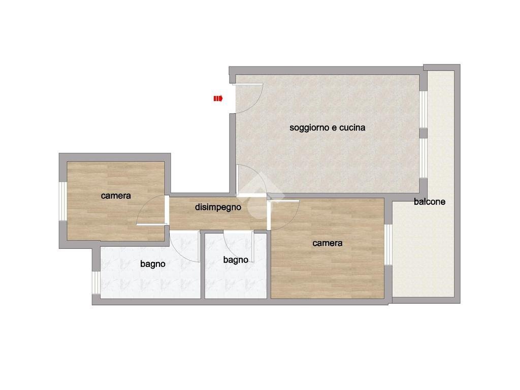 Three-room apartment Via Broggi Izar, Melegnano - floor plans 1