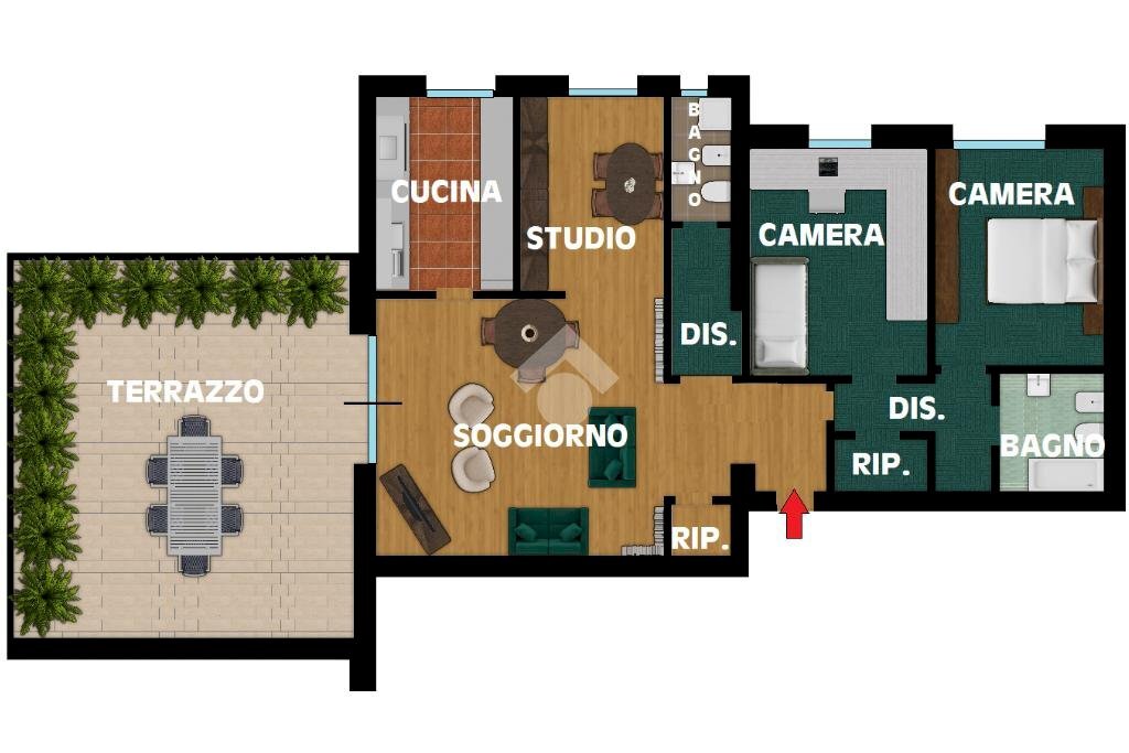 Quadrilocale Viale Abruzzi, Peschiera Borromeo - planimetria 1