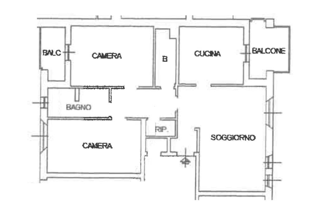 Three-room apartment Via Visconti, Cernusco sul Naviglio - floor plans 1