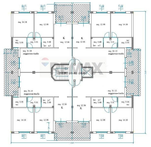 Pianta 2D - Quadrilocale Via Monsignor Salvatore Messina Foti
 
9, Acireale - planimetria 1