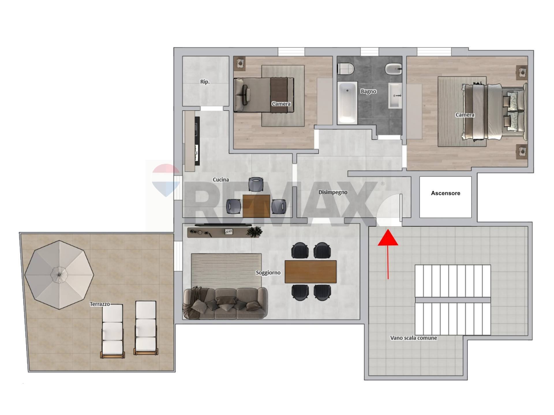 Pianta 2D - Appartamento Piazza Don Primo Mazzolari
 
11, Viadana - planimetria 1