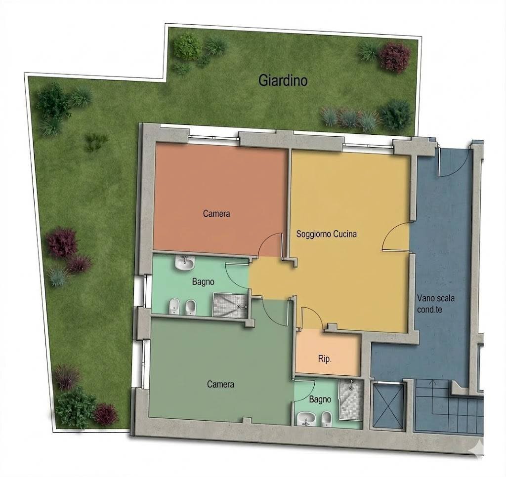 Foto 9 - Trilocale VIA MONTELLO
 
10/12, Melzo - planimetria 1