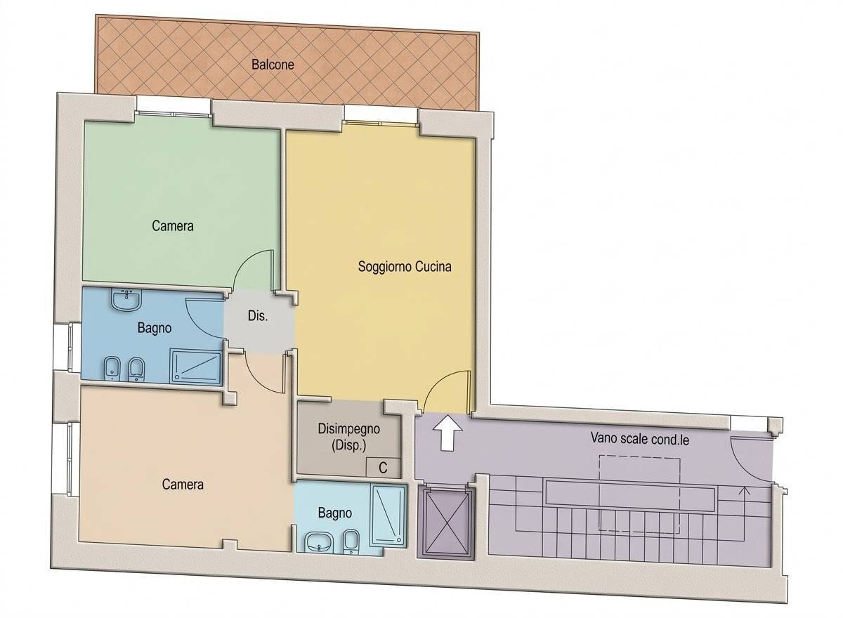 Foto 9 - Three-room apartment VIA MONTELLO
 
10/12, Melzo - floor plans 1