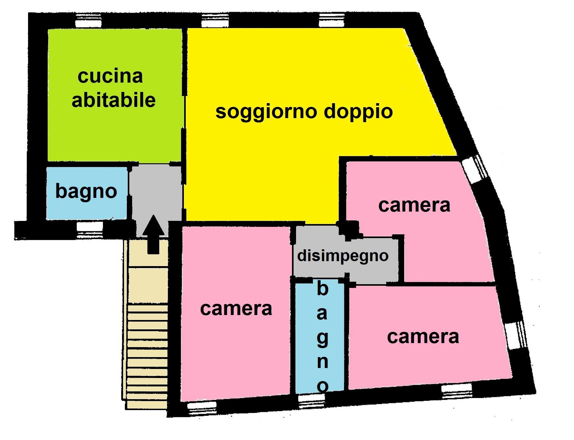 Foto 3 - Quadrilocale Baselica Bologna, Lacchiarella - planimetria 1