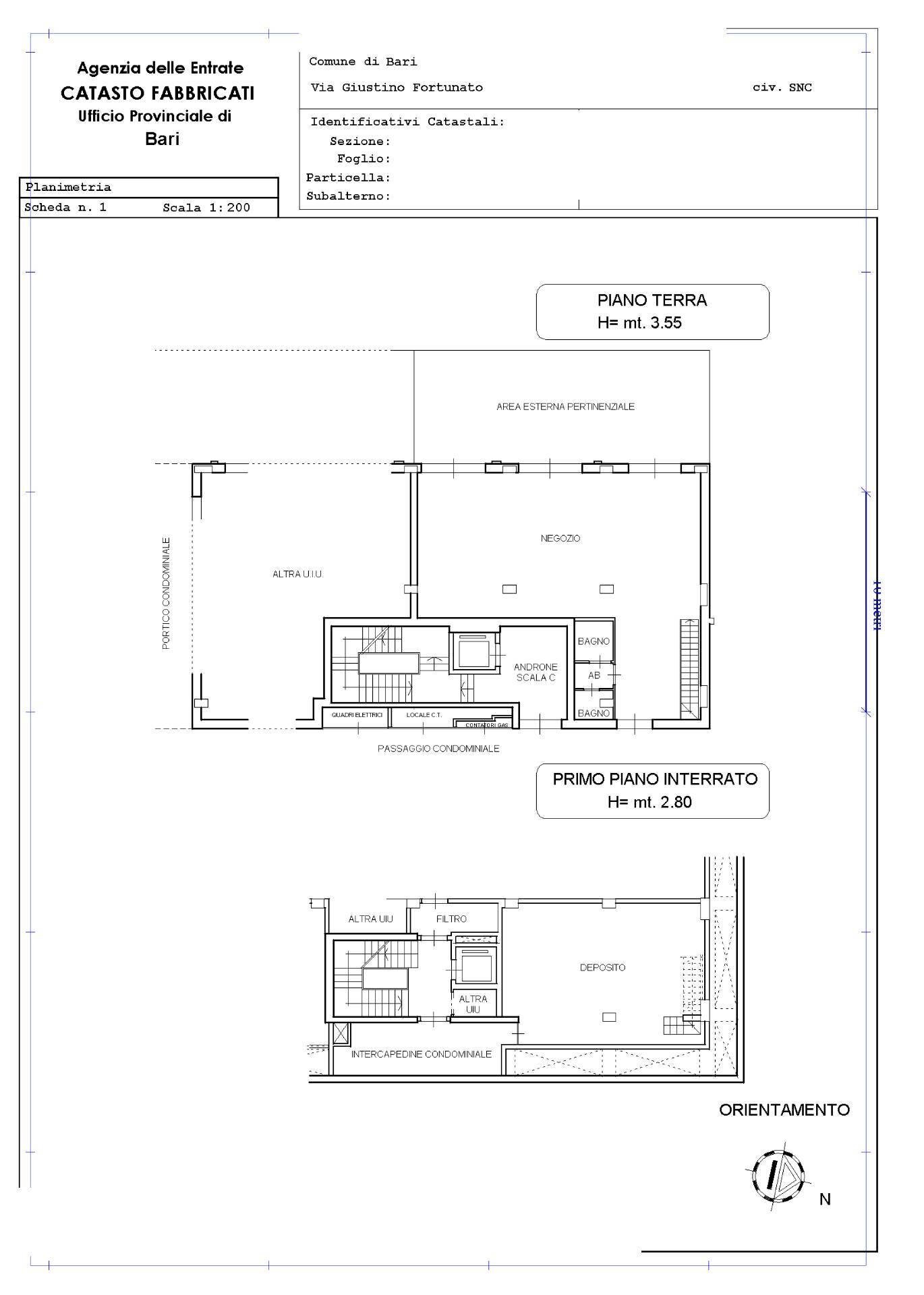 Foto 7 - Locale Commerciale Via Giustino Fortunato
 
snc, Bari - planimetria 1