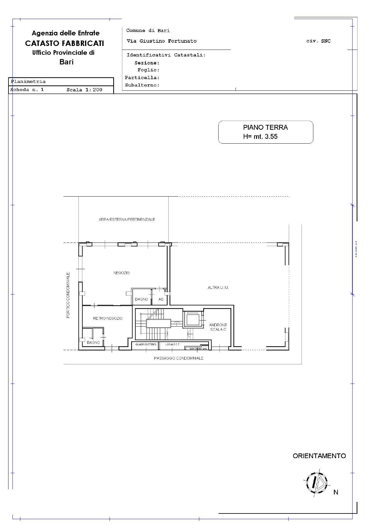 Foto 8 - Locale Commerciale Via Giustino Fortunato
 
snc, Bari - planimetria 1