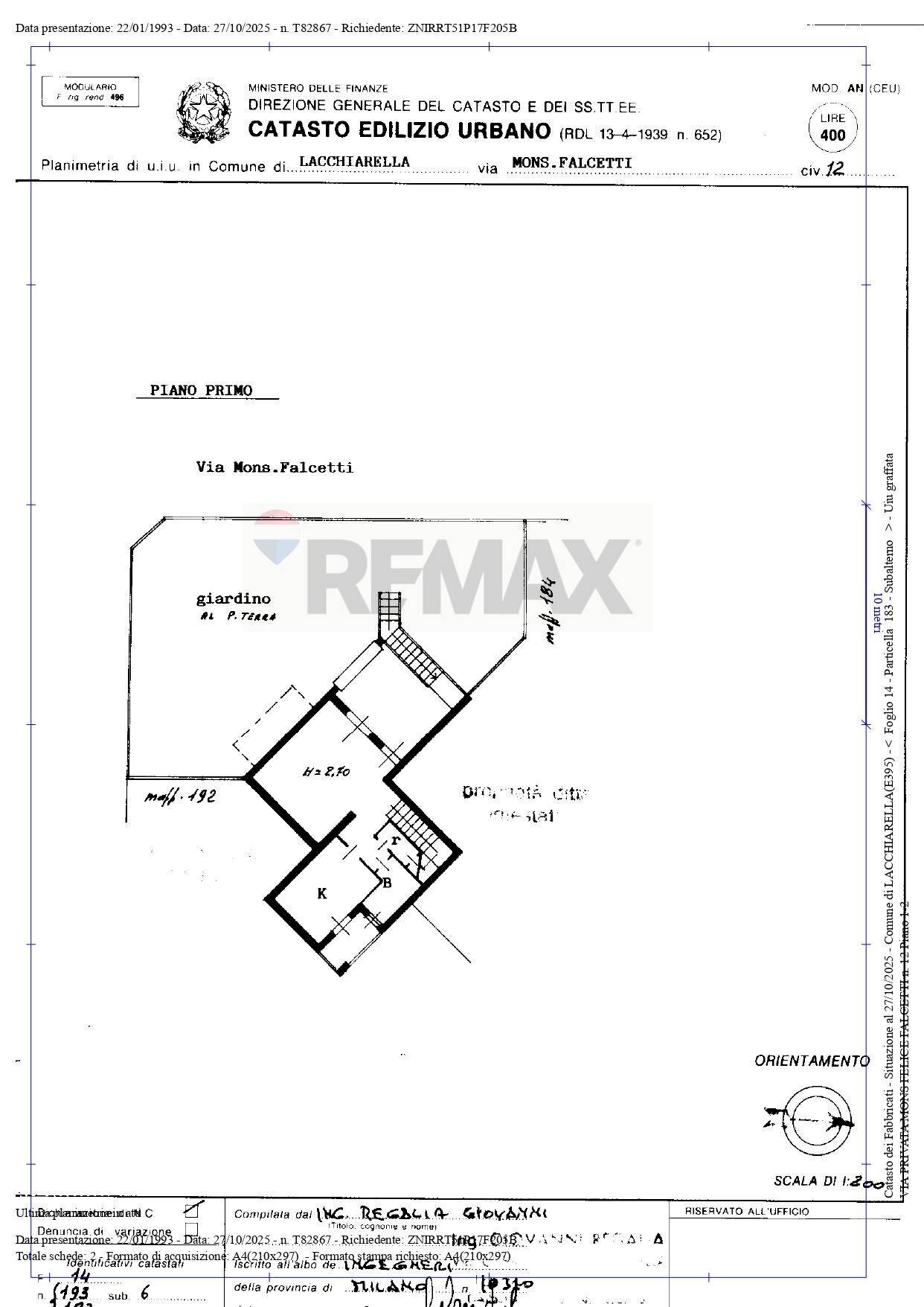 Planimetria - Villa Via Monsignor Falcetti
 
12, Lacchiarella - planimetria 1