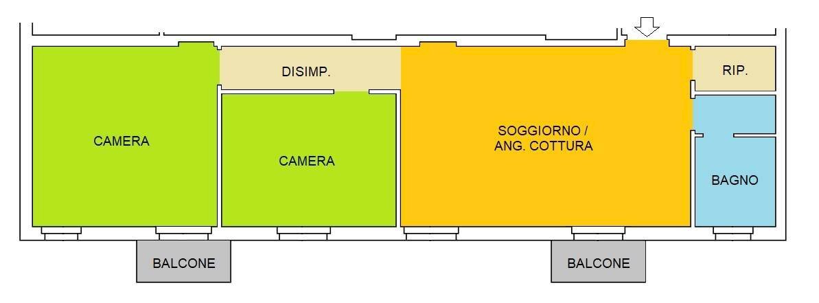 Foto 12 - Appartamento Via Fulgosio, Piacenza - planimetria 1