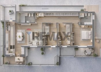 Pianta 3D - Quadrilocale Pesaro - foto 5