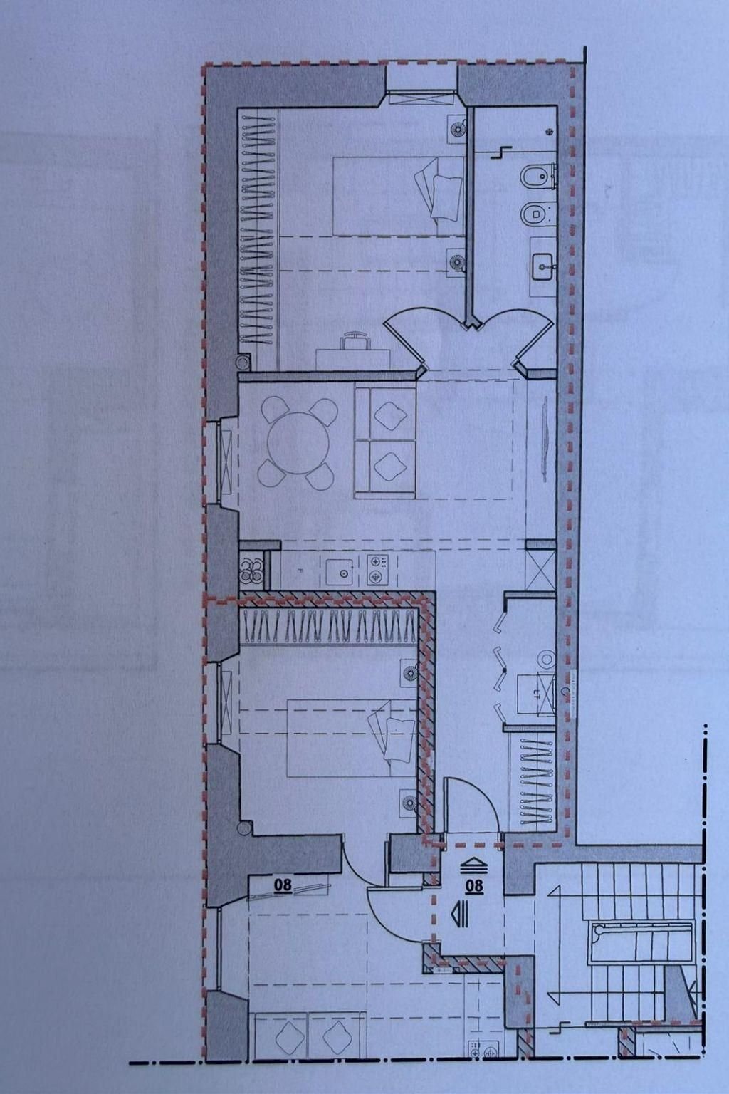 Bilocale vico delle Monachette, Genova - planimetria 1