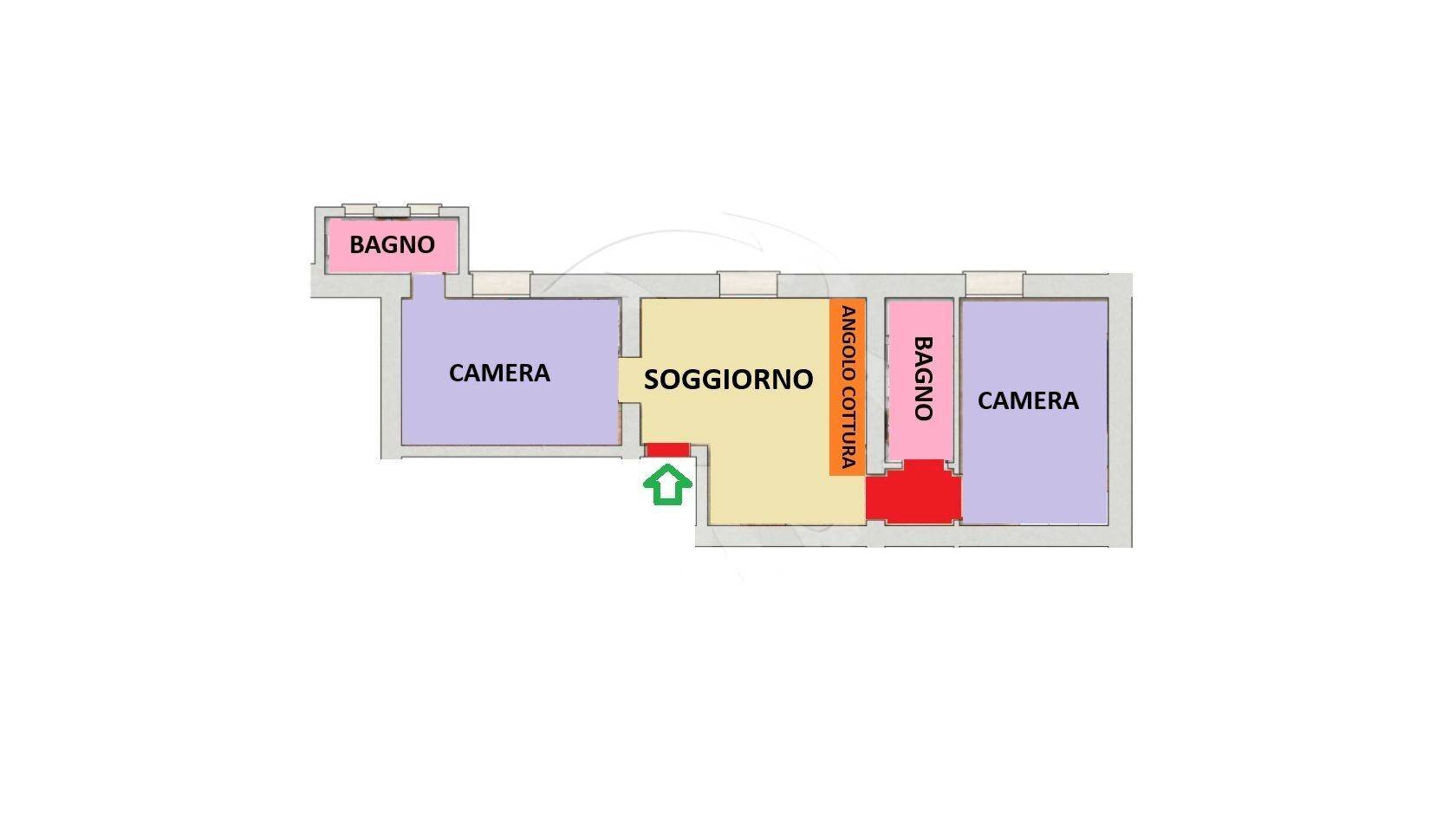 Trilocale via del Greto, 1, Bologna (zona Borgo Panigale) - planimetria 1