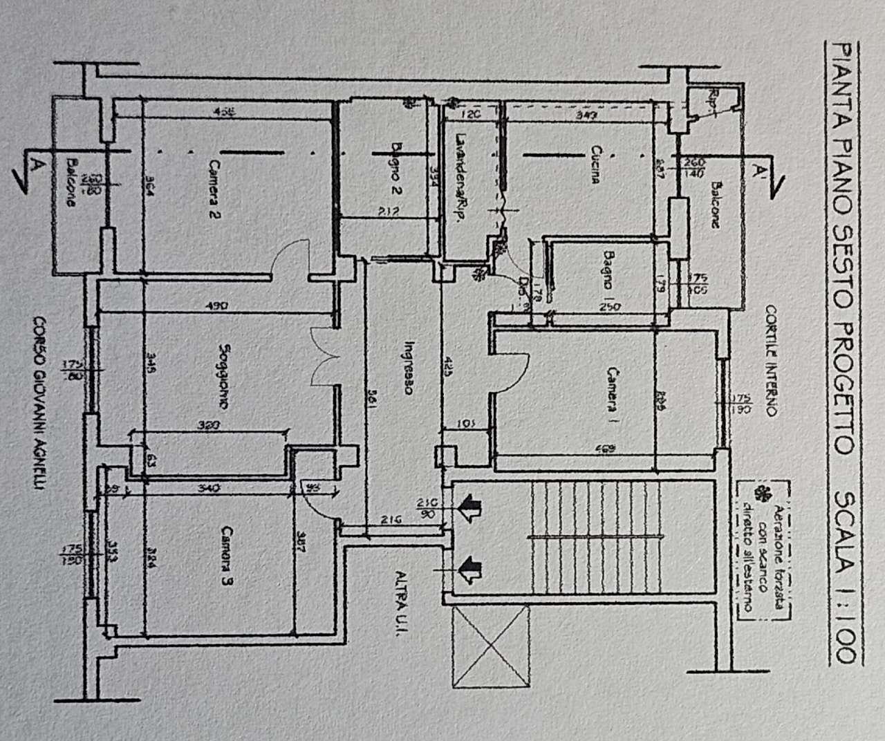 planimetria - Appartamento corso Giovanni Agnelli, 32, Torino (zona Santa Rita) - planimetria 1